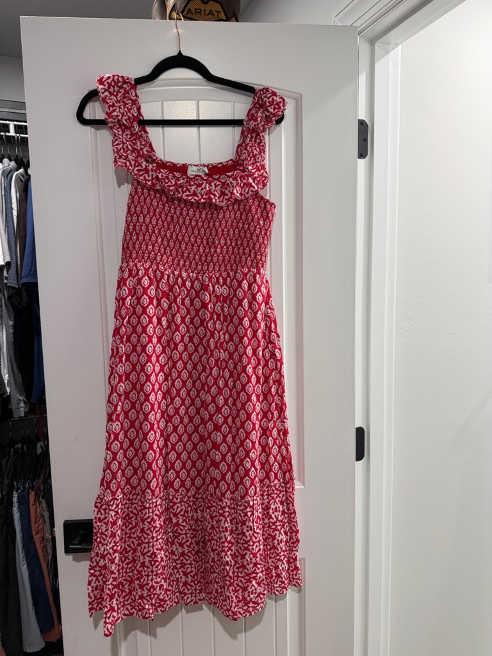 Vineyard Vines Women’s Red Printed Ruffled Sundress